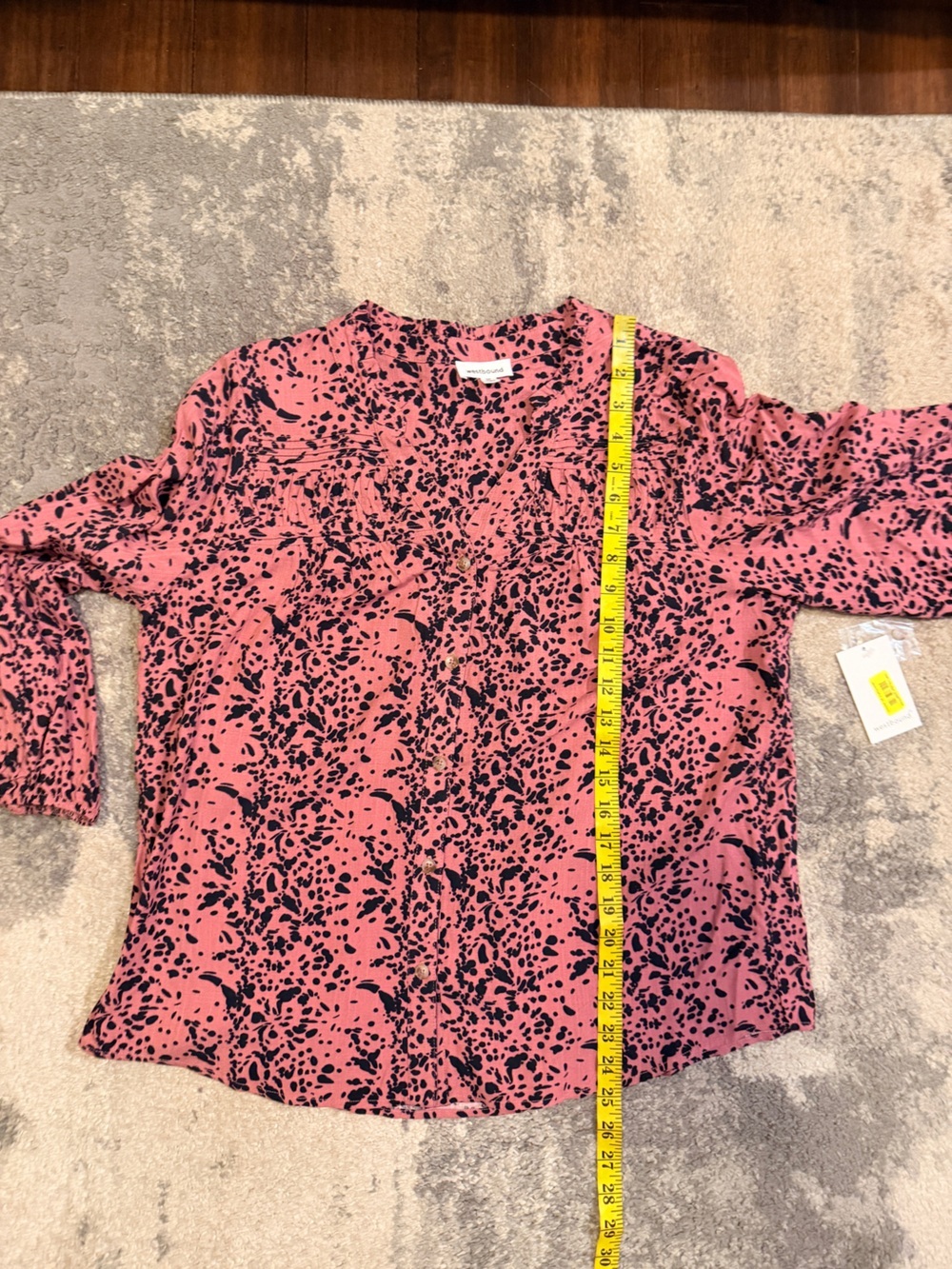 WOMEN'S NWT Westbound Pink Speckled V-Neck Blouse - Picture 6 of 7